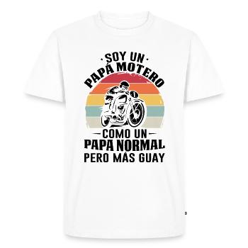 Je Suis Un Papa Motard Pas Normal Mais Plus Cool - T-shirt Premium bio Homme - blanc - Devant - Nico (187cm)