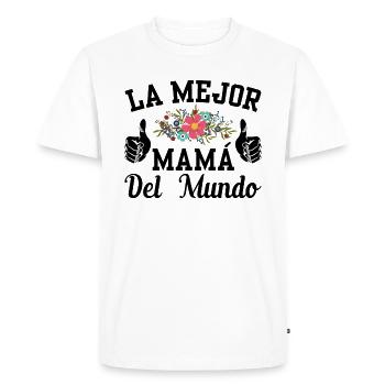 Certifiée Meilleure Maman du Monde - T-shirt Premium bio Homme - blanc - Devant - Nico (187cm)