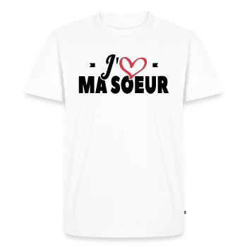 J'aime Ma Soeur - T-shirt Premium bio Homme - blanc - Devant - Nico (187cm)