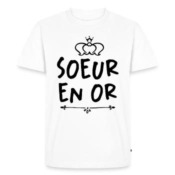 Soeur En Or - T-shirt Premium bio Homme - blanc - Devant - Nico (187cm)