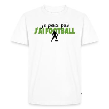 Je Peux Pas J'ai Football - T-shirt Premium bio Homme - blanc - Devant - Nico (187cm)