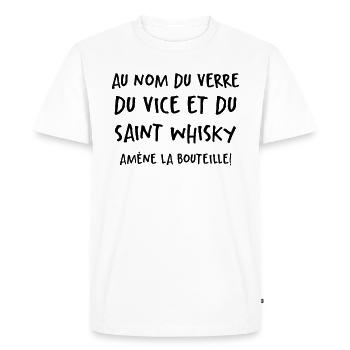 Au Nom Du Verre Du Vice Et Du Saint Whisky - T-shirt Premium bio Homme - blanc - Devant - Nico (187cm)