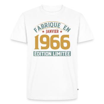 Fabriqué En Janvier 1966 Édition Limitée - T-shirt Premium bio Homme - blanc - Devant - Nico (187cm)