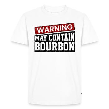 Avertissement peut contenir du bourbon - T-shirt Premium bio Homme - blanc - Devant - Nico (187cm)