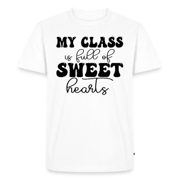Ma classe est pleine de cœurs doux - T-shirt Premium bio Homme - blanc - Devant - Nico (187cm)