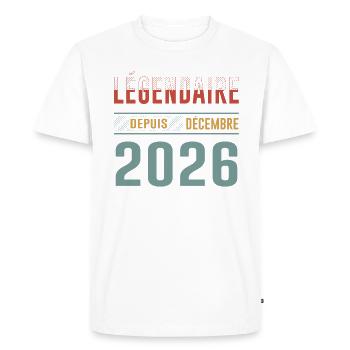 Légendaire Depuis Décembre 2026 Anniversaire - T-shirt Premium bio Homme - blanc - Devant - Nico (187cm)
