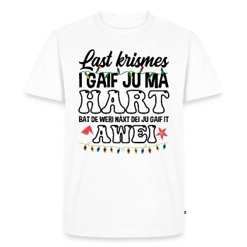 Noël dernier Krismes Joyeux Noël Noël - T-shirt Premium bio Homme - blanc - Devant - Nico (187cm)