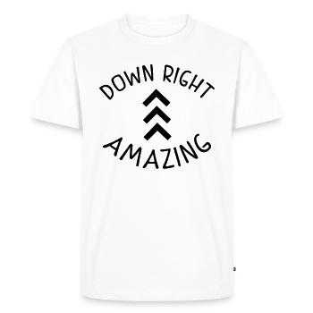 Down Right Amazing Shirt Down Syndrome Chemises Awar - T-shirt Premium bio Homme - blanc - Devant - Nico (187cm)