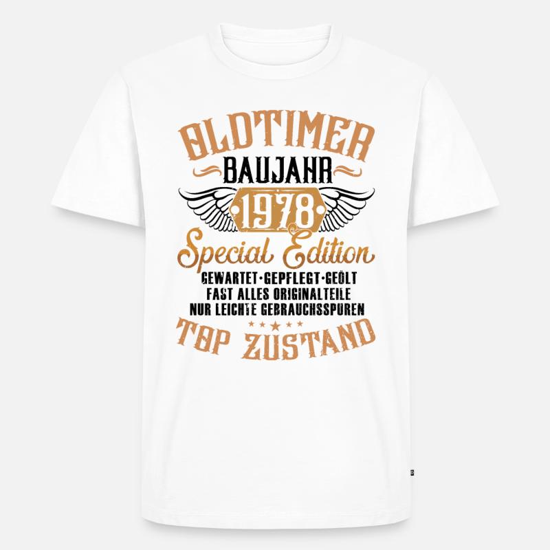 oldtimer 1978 originalzustand - Männer Premium Bio T-Shirt - Weiß