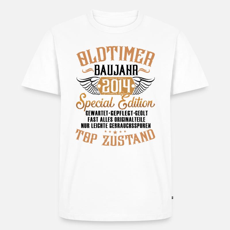 Oldtimer 2014 - Männer Premium Bio T-Shirt - Weiß