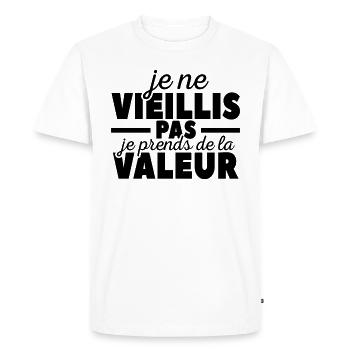 Cadeaux D'anniversaire Pour Fêter Son Année - T-shirt Premium bio Homme - blanc - Devant - Nico (187cm)