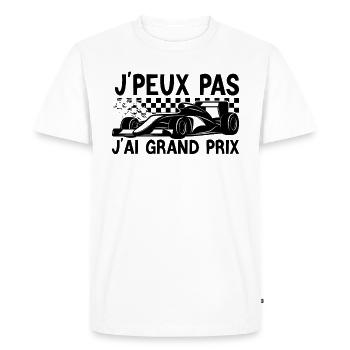J'peux pas j'ai Grand prix - T-shirt Premium bio Homme - blanc - Devant - Nico (187cm)