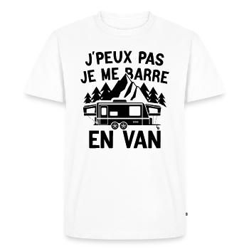 j'peux pas je me barre en van cadeau anniversaire - T-shirt Premium bio Homme - blanc - Devant - Nico (187cm)