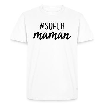 Super Maman - T-shirt Premium bio Homme - blanc - Devant - Nico (187cm)