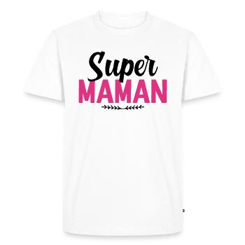 Super Maman - T-shirt Premium bio Homme - blanc - Devant - Nico (187cm)