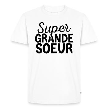 Cadeau De Cœurs Super Grande Sœur - T-shirt Premium bio Homme - blanc - Devant - Nico (187cm)
