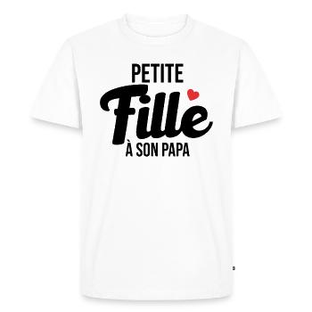 Petite fille à son Papa - cadeau Naissance Enfant - T-shirt Premium bio Homme - blanc - Devant - Nico (187cm)
