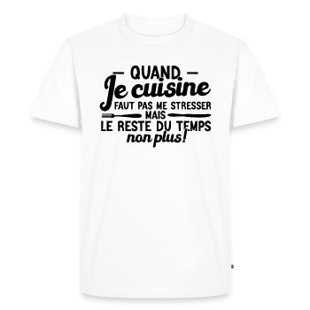tablier de cuisine humoristique - T-shirt Premium bio Homme - blanc - Devant - Nico (187cm)