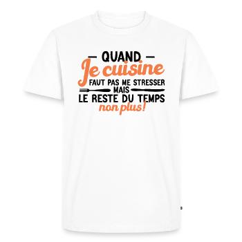 Ch'ti Cuisinier, Cuisine Nord Pas De Calais Humour - T-shirt Premium bio Homme - blanc - Devant - Nico (187cm)
