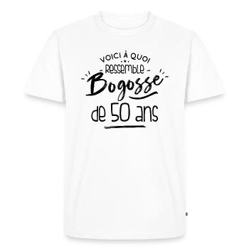 Cadeau D'anniversaire Pour Un Bogosse De 50 Ans - T-shirt Premium bio Homme - blanc - Devant - Nico (187cm)