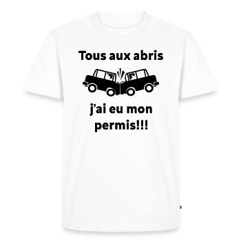 J'ai Eu Mon Permis ! - T-shirt Premium bio Homme - blanc - Devant - Nico (187cm)
