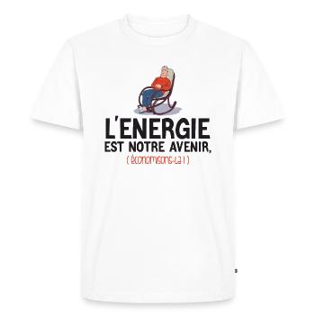 Cadeau Retraite - Énergie Et Avenir Durable - T-shirt Premium bio Homme - blanc - Devant - Nico (187cm)
