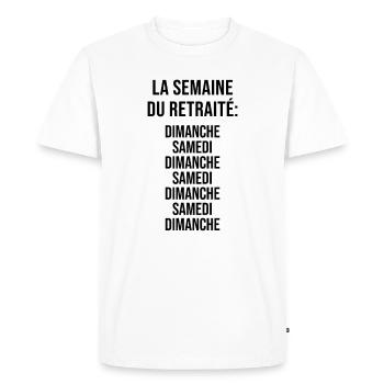 La Semaine du Retraité - T-shirt Premium bio Homme - blanc - Devant - Nico (187cm)