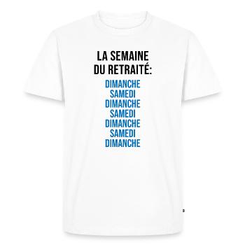 La Semaine du Retraité - T-shirt Premium bio Homme - blanc - Devant - Nico (187cm)