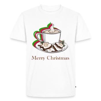 Moment café de Noël - T-shirt Premium bio Homme - blanc - Devant - Nico (187cm)