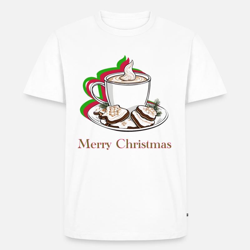 Weihnachtskaffee-Moment - Männer Premium Bio T-Shirt - Weiß