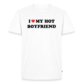 J’adore mon ami chaud - T-shirt Premium bio Homme - blanc - Devant - Nico (187cm)