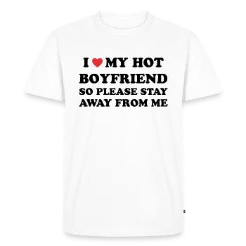Tremblement de cœur aimant - T-shirt Premium bio Homme - blanc - Devant - Nico (187cm)