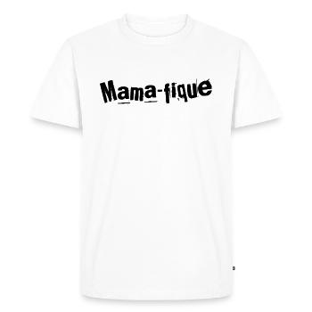 Mamafique Élégance Maternelle - T-shirt Premium bio Homme - blanc - Devant - Nico (187cm)