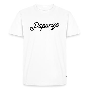 Papa-ye Chic - T-shirt Premium bio Homme - blanc - Devant - Nico (187cm)