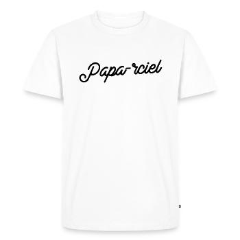 Papa-rciel Magnifique - T-shirt Premium bio Homme - blanc - Devant - Nico (187cm)