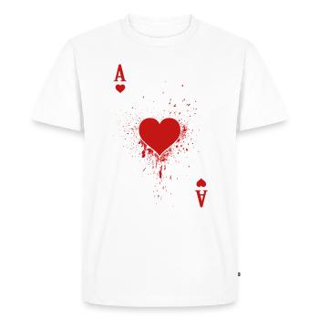 Jeu de cartes Costume Dames Carnaval Coeur As - T-shirt Premium bio Homme - blanc - Devant - Nico (187cm)