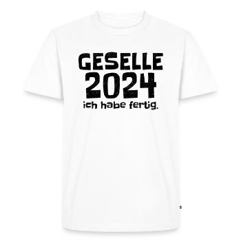 Compagnon 2024 J’ai terminé - T-shirt Premium bio Homme - blanc - Devant - Nico (187cm)
