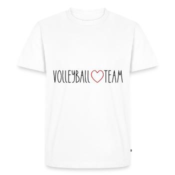 Cœur de l’équipe de volley-ball - T-shirt Premium bio Homme - blanc - Devant - Nico (187cm)
