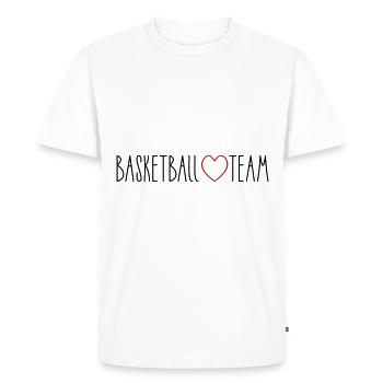 Basketball Team Heart - Men's Premium Organic T-Shirt - white - Front - Nico (187cm)