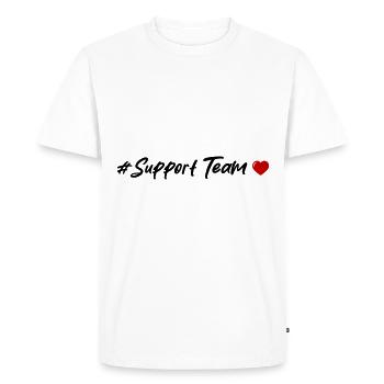 Support Team Heart - Men's Premium Organic T-Shirt - white - Front - Nico (187cm)