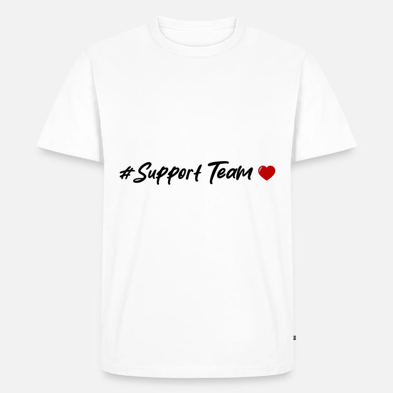 Support Team Herz - Männer Premium Bio T-Shirt - Weiß