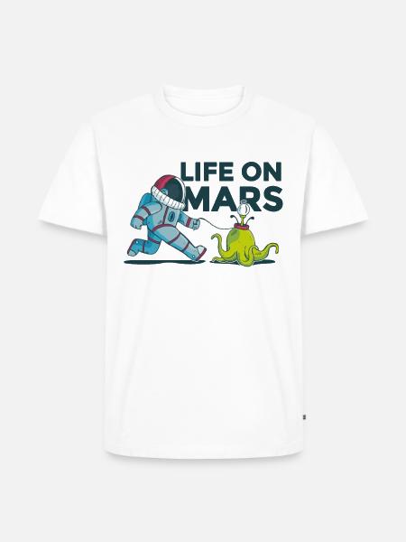Mars Moon Astronaut - Ekologisk premium-T-shirt herr - vit