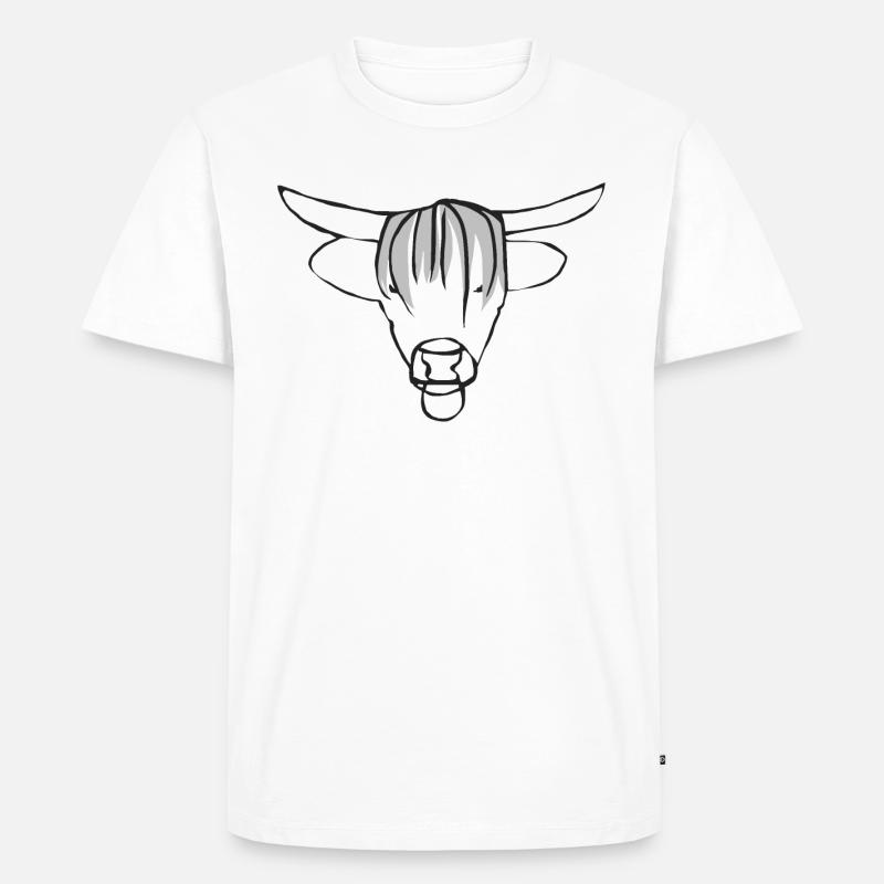 Stier - Männer Premium Bio T-Shirt - Weiß