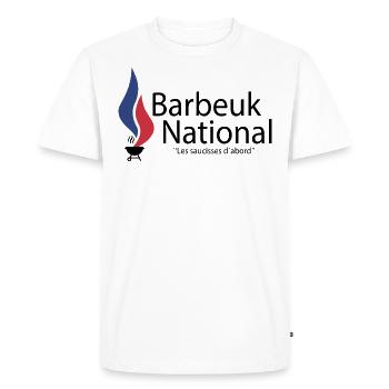 BARBEUK NATIONAL - T-shirt Premium bio Homme - blanc - Devant - Nico (187cm)