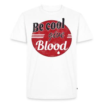 Be cool, give Blood! Vintage - Men's Premium Organic T-Shirt - white - Front - Nico (187cm)