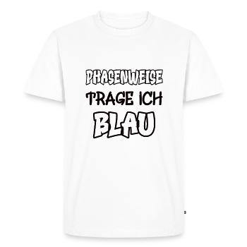 Parfois, je porte du bleu en disant la couleur - T-shirt Premium bio Homme - blanc - Devant - Nico (187cm)