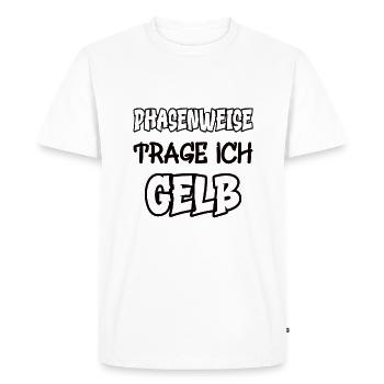 Parfois, je porte du jaune en disant couleur jaune - T-shirt Premium bio Homme - blanc - Devant - Nico (187cm)
