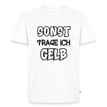 Sinon, je porterai du jaune Dire Couleur jaune - T-shirt Premium bio Homme - blanc - Devant - Nico (187cm)