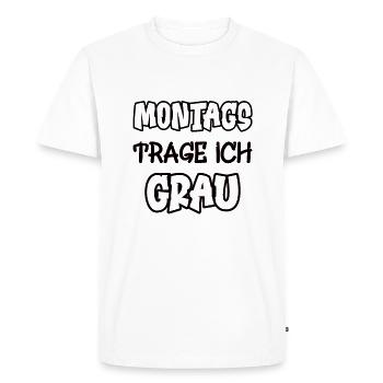 Mondays I wear gray Saying Color gray - Men's Premium Organic T-Shirt - white - Front - Nico (187cm)