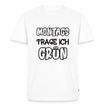 Mondays I wear green Saying Color green - Men's Premium Organic T-Shirt - white - Front - Nico (187cm)